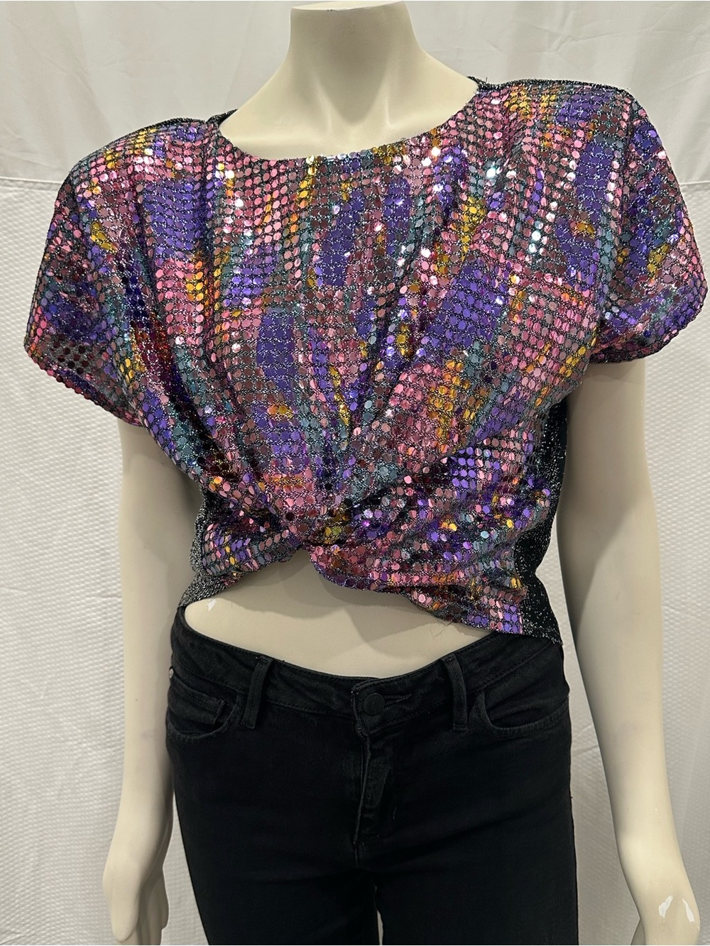 Vintage Purple Sequin Top Shoulder Padd